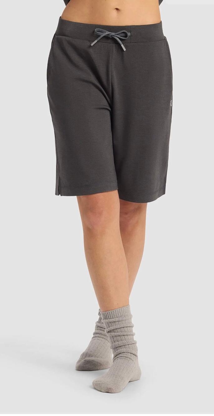 Cozy Earth Women's Brushed Bamboo Bermuda Shorts in Gray. Size S. 9" Inseam